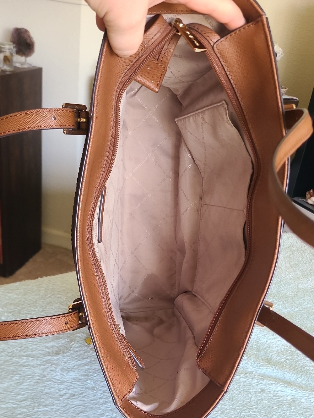 Michael Kors Brown Saffiano Leather Tote - Picture 15 of 15